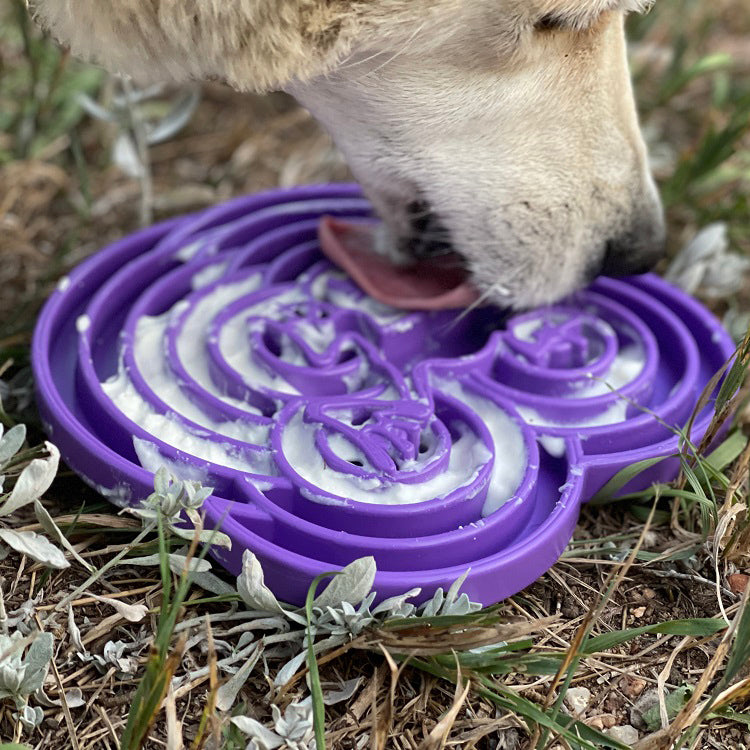 Water Frog Slow Feeder Dog Bowl for Enrichment - 8" diameter x 1.5" deep