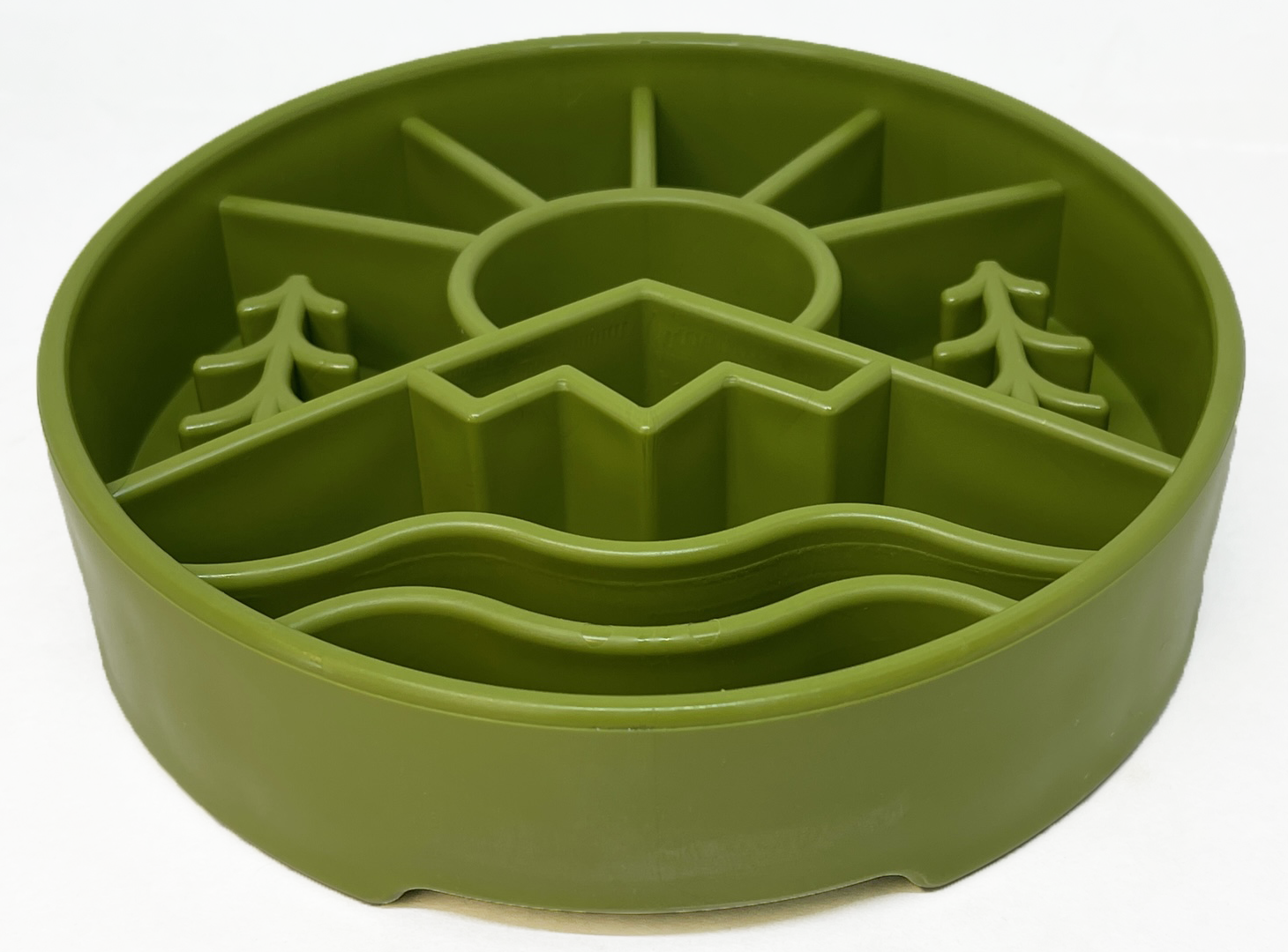 Great Outdoors Slow Feeder Dog Bowl for Enrichment - 8" diameter x 2" deep