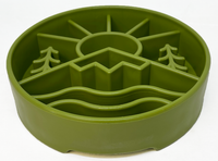 Great Outdoors Slow Feeder Dog Bowl for Enrichment - 8" diameter x 2" deep