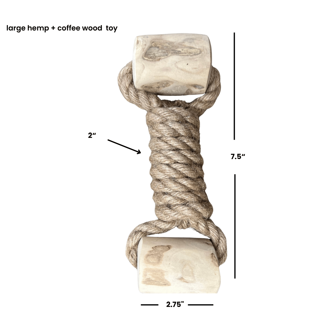 hemp rope + coffee wood toy by rōmng