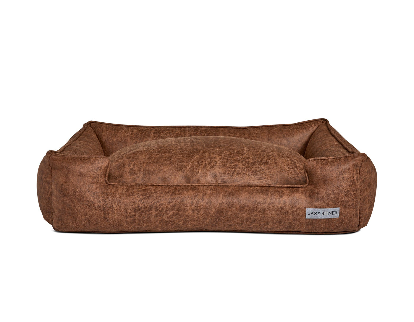 Natural Vintage Lounge Pet Bed in Faux Leather