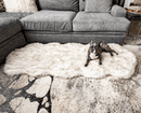 PupRug® Runner Faux Fur Memory Foam Dog Bed: Curve White with Brown Accents