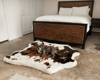 PupRug® Animal Print Memory Foam Dog Bed: Brown Faux Cowhide