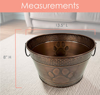 Metal Dog Toy Storage Bin with Handles – 4 Gallon, Antique Copper | BREKX