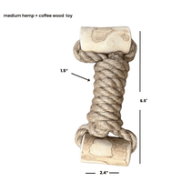 hemp rope + coffee wood toy by rōmng