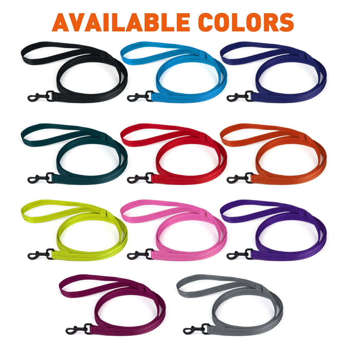 Nylon Dog Leash - 4 ft, 6ft & 18" Traffic Lead