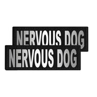Two 'Nervous Dog' patches on a white background