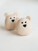 Polar Bear Wool Dog Toy