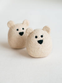 Polar Bear Wool Dog Toy