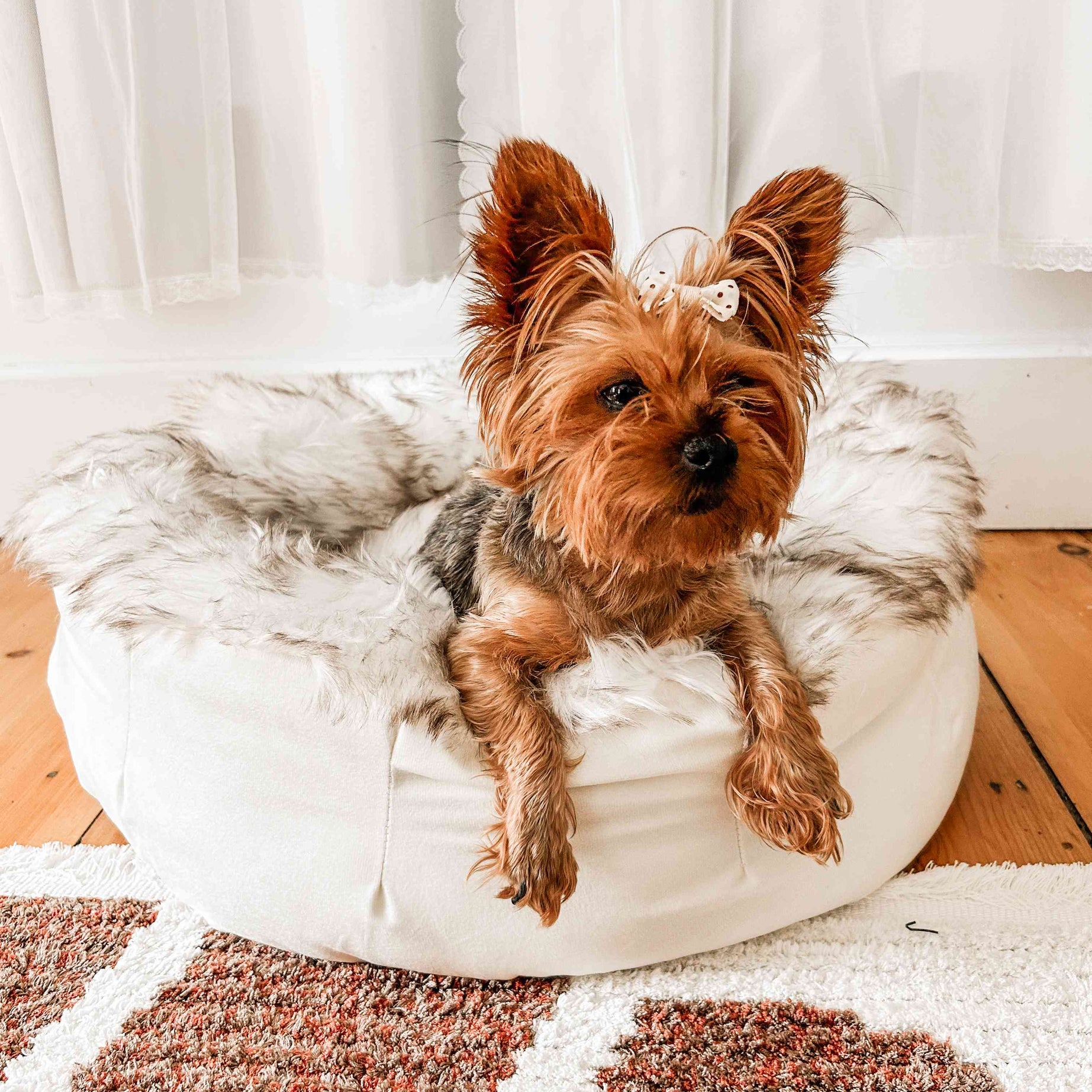 PupPouf™ Faux-Fur Donut Dog Bed