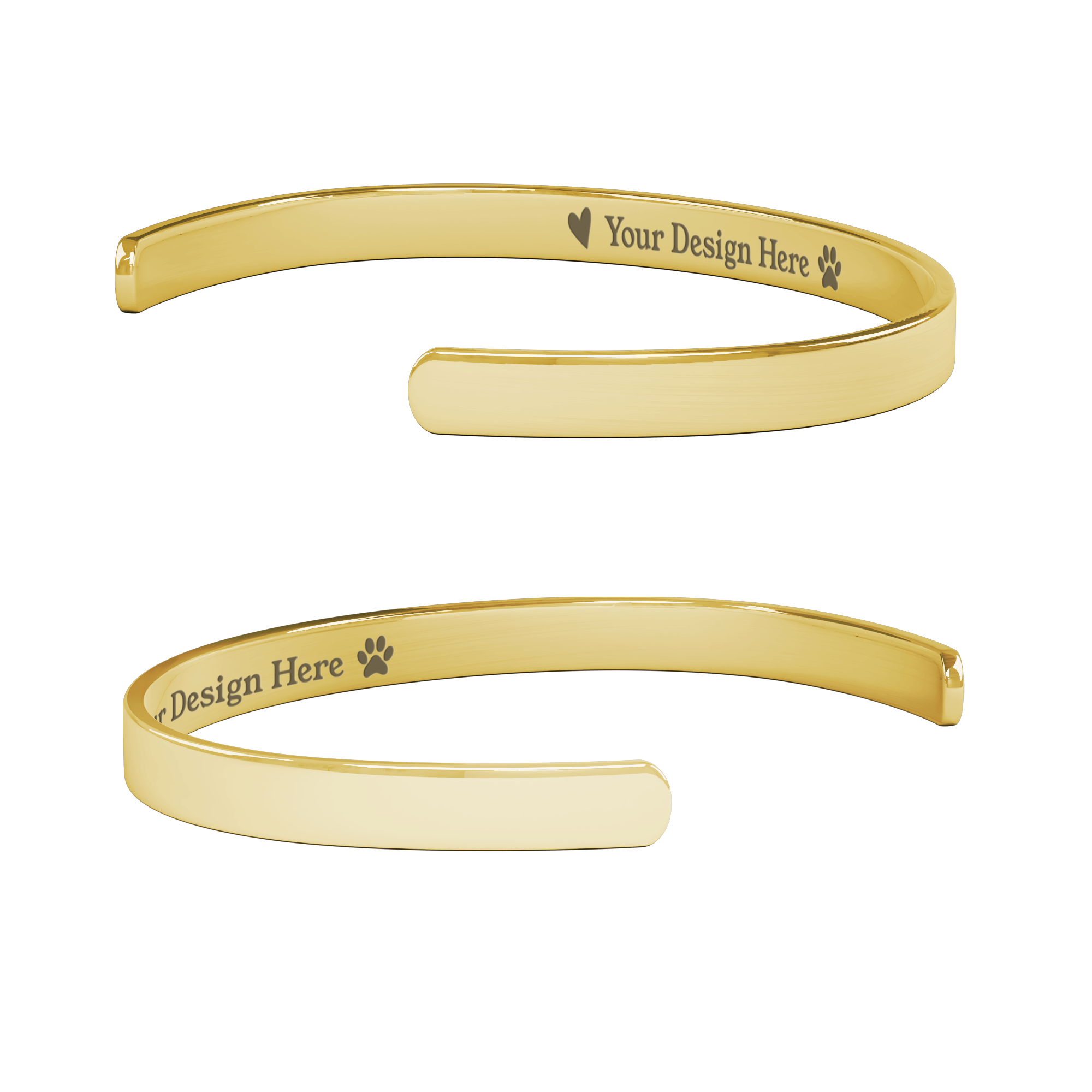 Personalized Bracelet - Custom Name in Gold, Silver or Rose Gold - Optional Heart and Paw Print