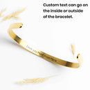 Personalized Handwriting Cuff Bracelet Custom Phrase or Quote in Gold