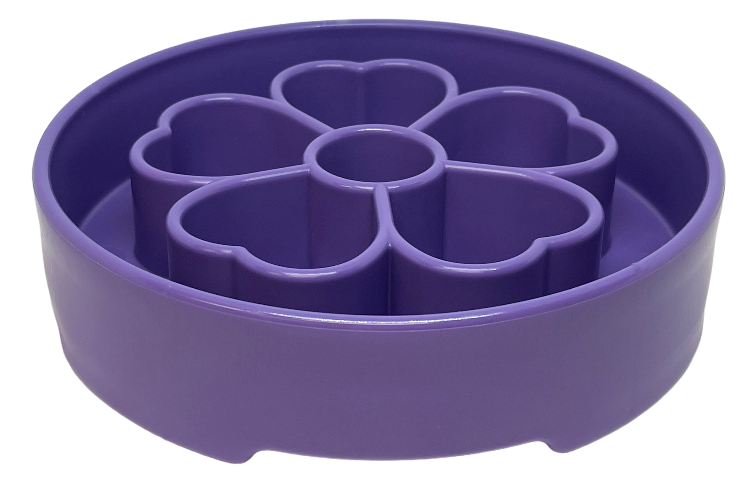 Flower Slow Feeder Dog Bowl for Enrichment - 8" diameter x 2" deep