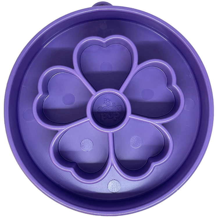 Flower Slow Feeder Dog Bowl for Enrichment - 8" diameter x 2" deep