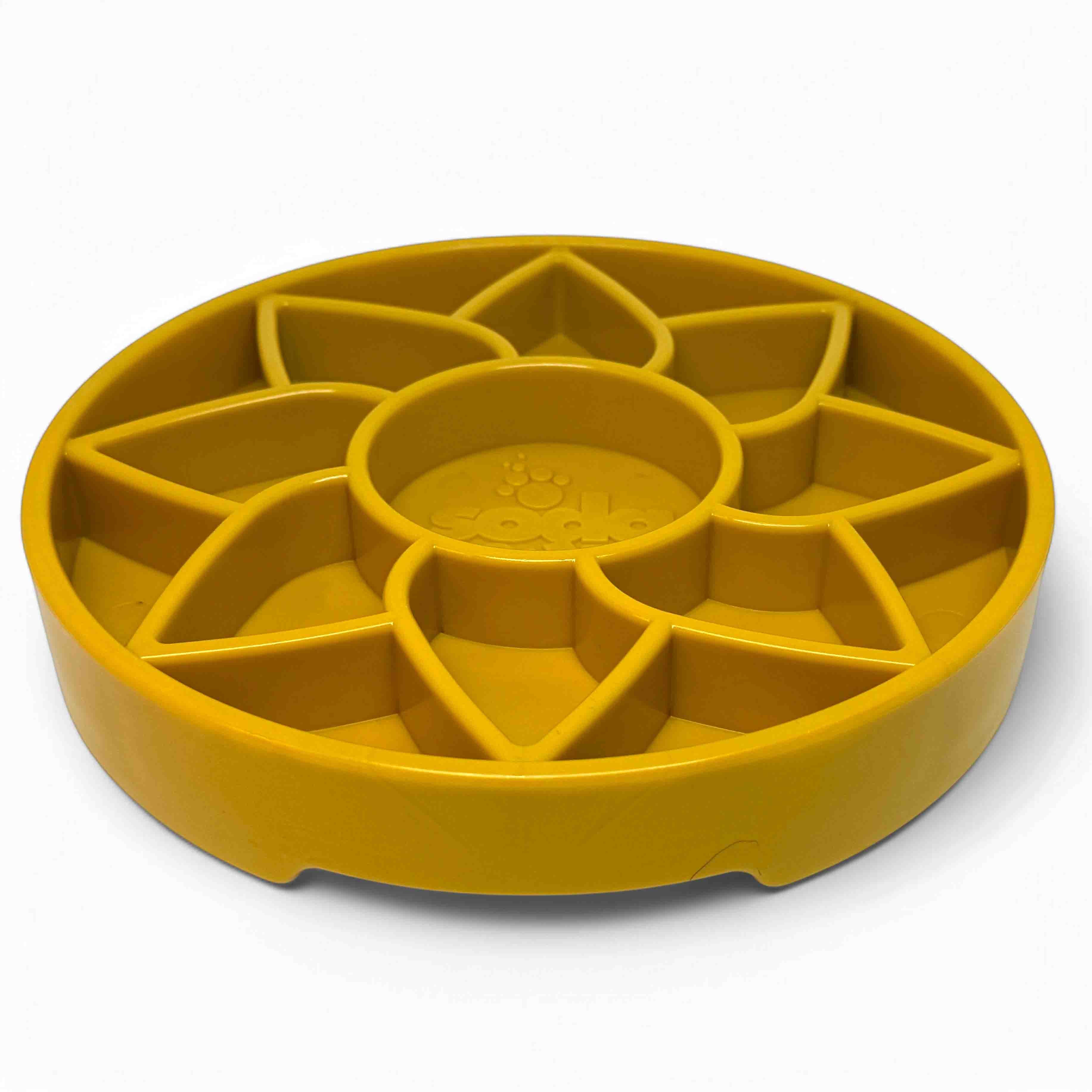 Sunflower Slow Feeder Dog Bowl for Enrichment - 8" diameter x 1.5" deep