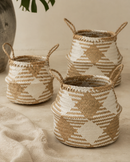 Plaid Woven Storage Basket