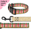 Plaid and Speckles Dog Collar & Leash