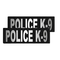 Two 'POLICE K-9' patches on a white background