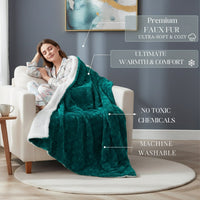 Emerald Mermaid Plush Sherpa Blanket
