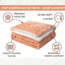 Creamy Peach Sherpa Fleece Blanket