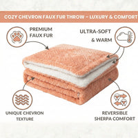 Creamy Peach Sherpa Fleece Blanket