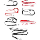 Red or Black nylon Reflective Dog Leash with messages: ESA-Service Dog-Adopt Me-Do Not Pet-Therapy Dog and In Training.