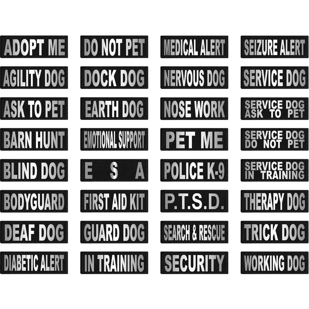 Reflective Fabric Patches for Dog Harness or Vest (Set of 2)