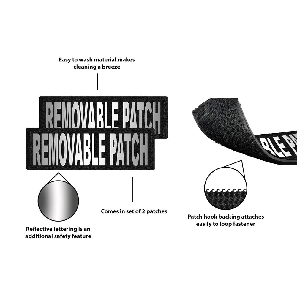 Reflective Fabric Patches for Dog Harness or Vest (Set of 2)
