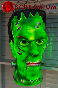 Giant Frankenstein Monster Pendant Lantern Prop: 20" Tall Waterproof Outdoor Halloween Decoration