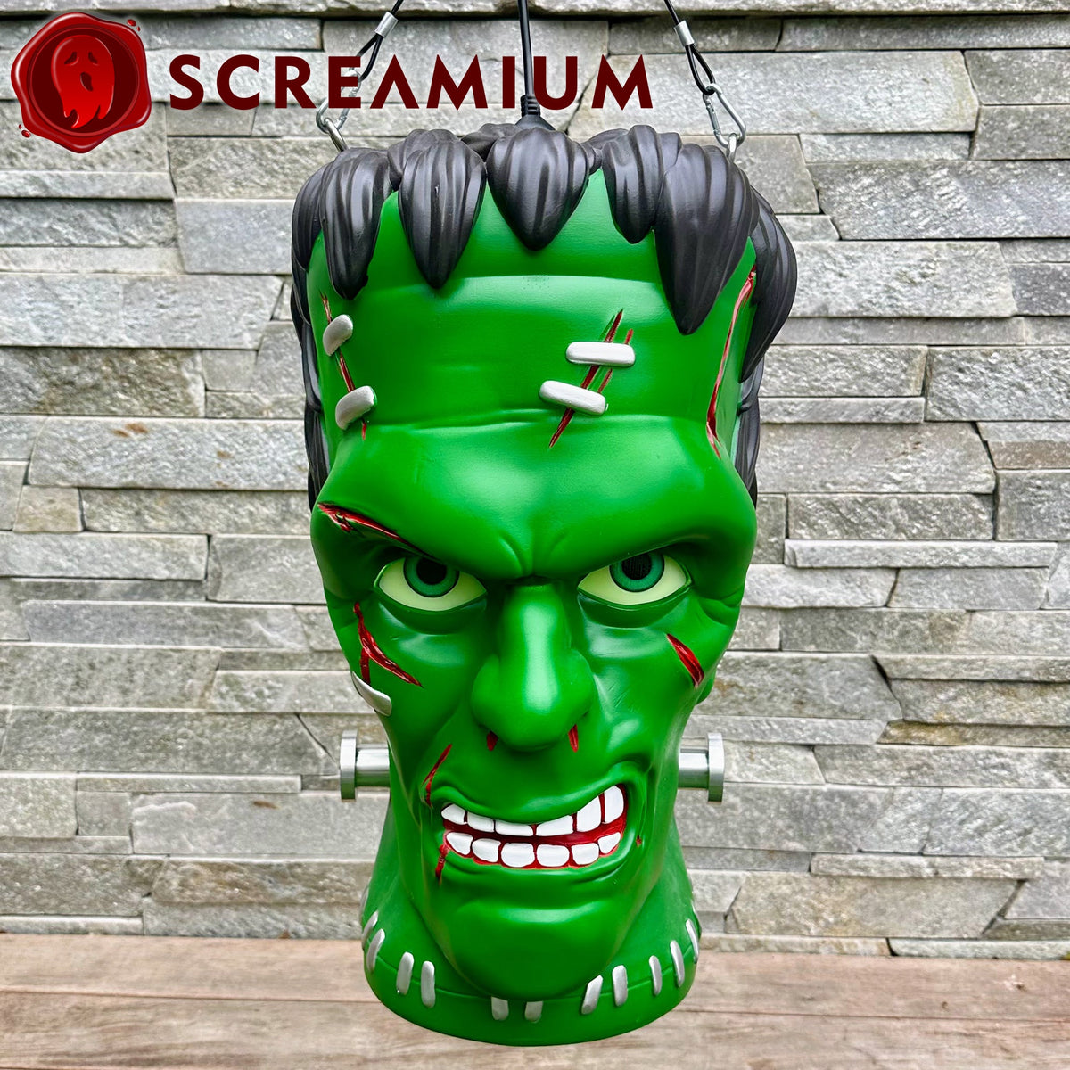 Giant Frankenstein Monster Pendant Lantern Prop: 20" Tall Waterproof Outdoor Halloween Decoration