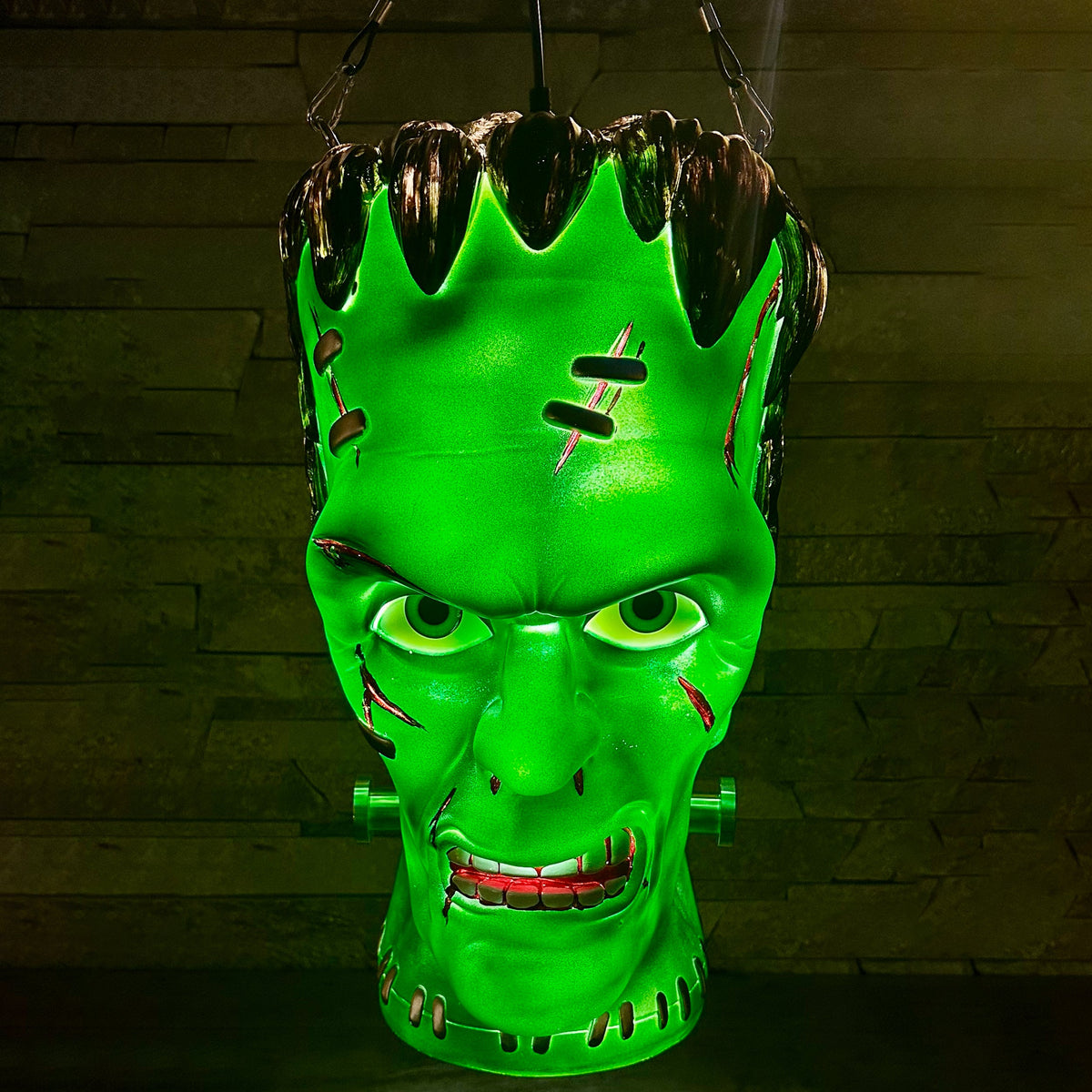 Giant Frankenstein Monster Pendant Lantern Prop: 20" Tall Waterproof Outdoor Halloween Decoration