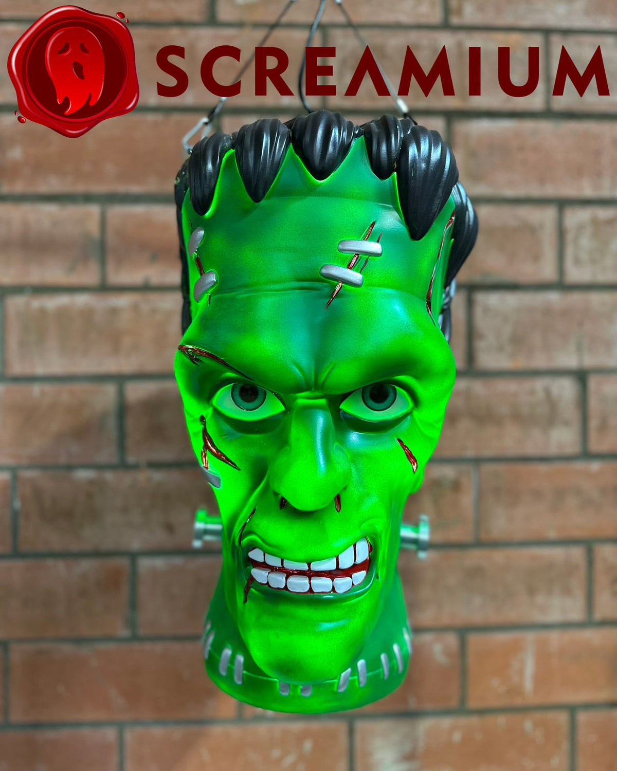 Giant Frankenstein Monster Pendant Lantern Prop: 20" Tall Waterproof Outdoor Halloween Decoration