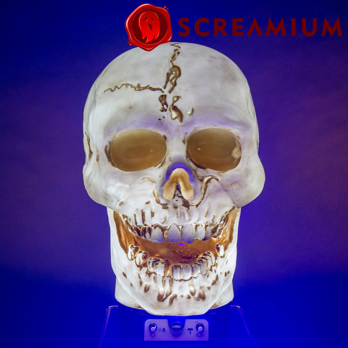 Giant Halloween Skull Animatronic Lamp Prop: 20" Tall, Heavy-Duty
