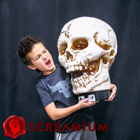 Giant Halloween Skull Animatronic Lamp Prop: 20" Tall, Heavy-Duty