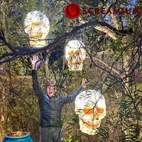 Giant Halloween Skull Pendant Lantern Prop: 20" Tall Outdoor Decoration