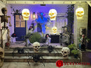 Giant Halloween Skull Pendant Lantern Prop: 20" Tall Outdoor Decoration