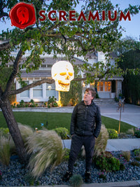 Giant Halloween Skull Pendant Lantern Prop: 20" Tall Outdoor Decoration
