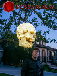 Giant Halloween Skull Pendant Lantern Prop: 20" Tall Outdoor Decoration