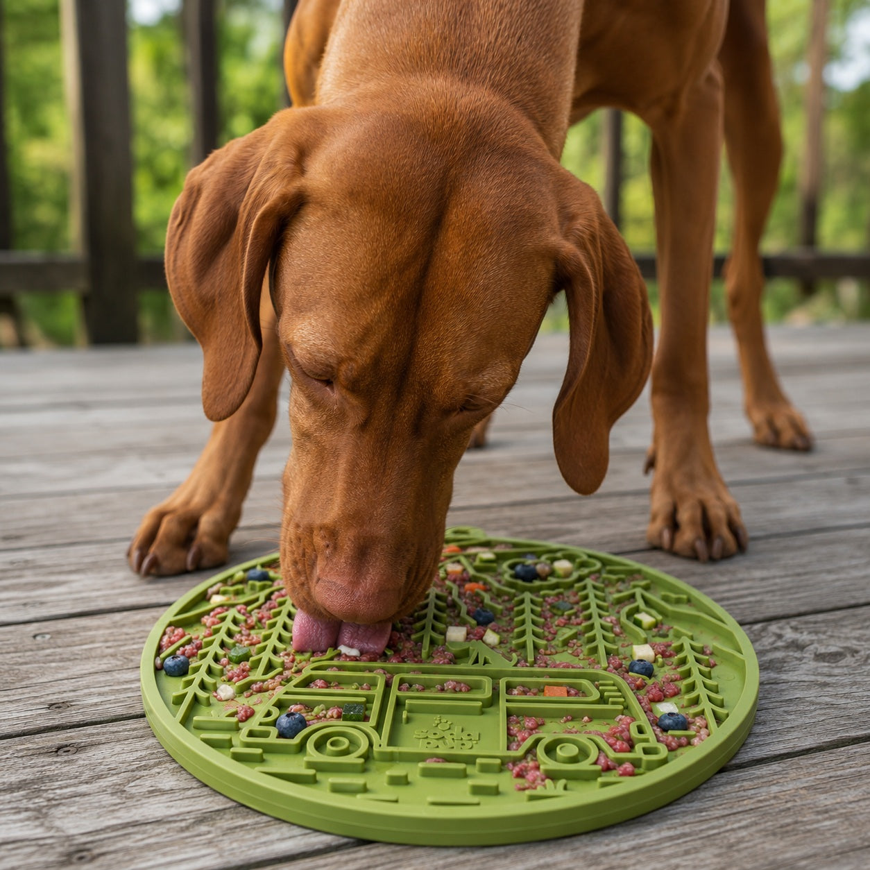 Retro Camper Enrichment Lick Mat with Suction Cups - 8"