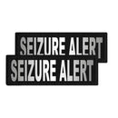 Two black patches with 'SEIZURE ALERT' text on a white background