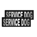 Two 'SERVICE DOG' patches on a white background