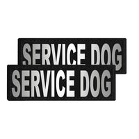 Two 'SERVICE DOG' patches on a white background