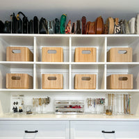 Wooden Ribbed Bins – Natural