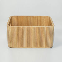 Wooden Ribbed Bins – Natural