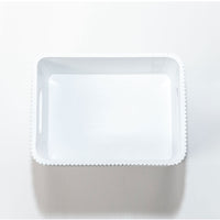 Wooden Ribbed Bins – White