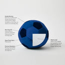 Soccer Ball Plush Dog Toy in Blue or Orange