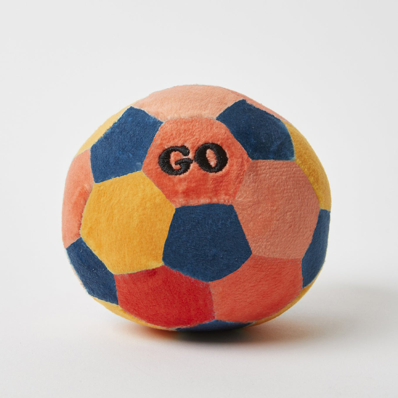 Soccer Ball Plush Dog Toy in Blue or Orange