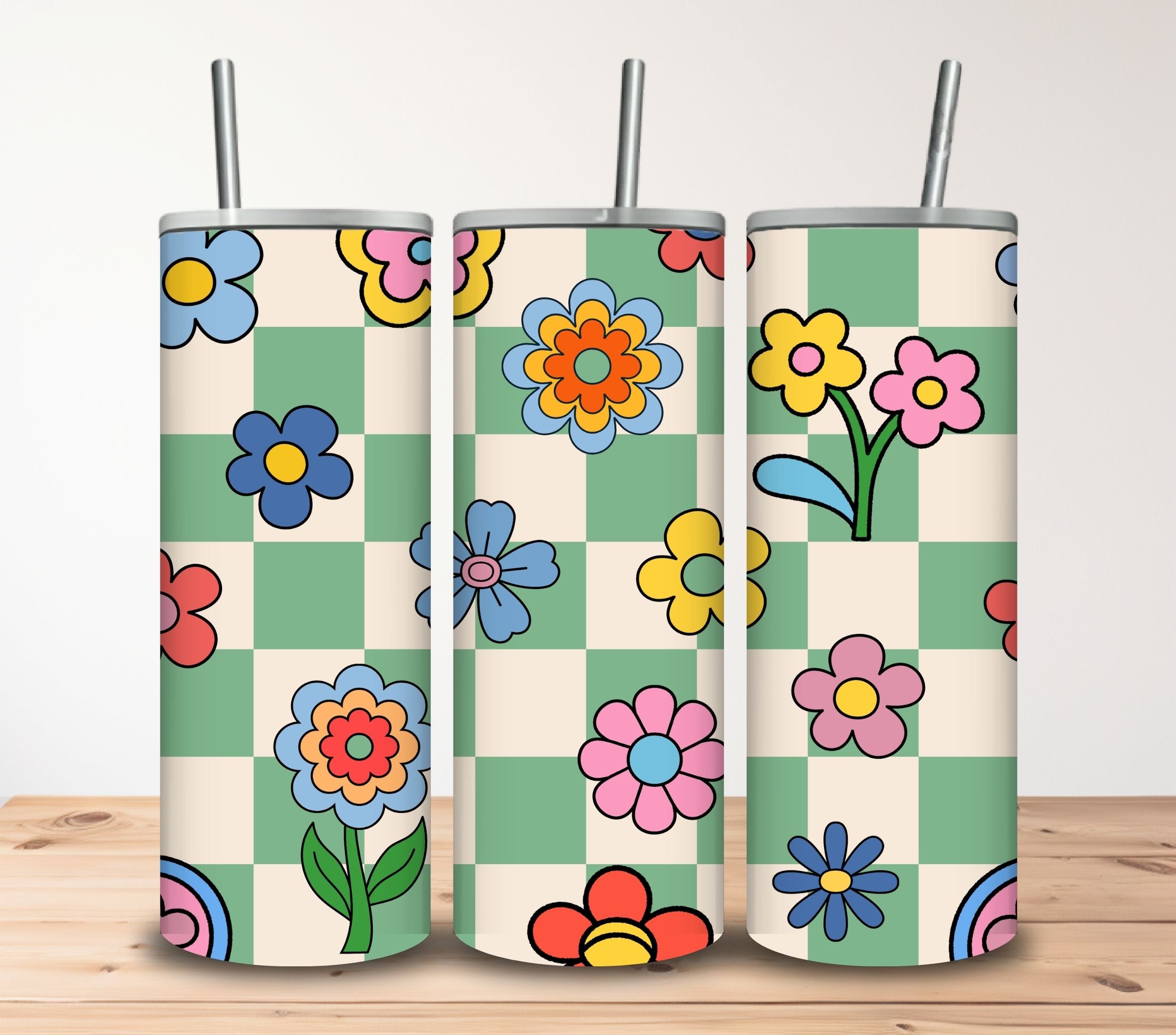 Retro Flowers Tumbler