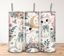 Cats, Flowers & Moon Tumbler