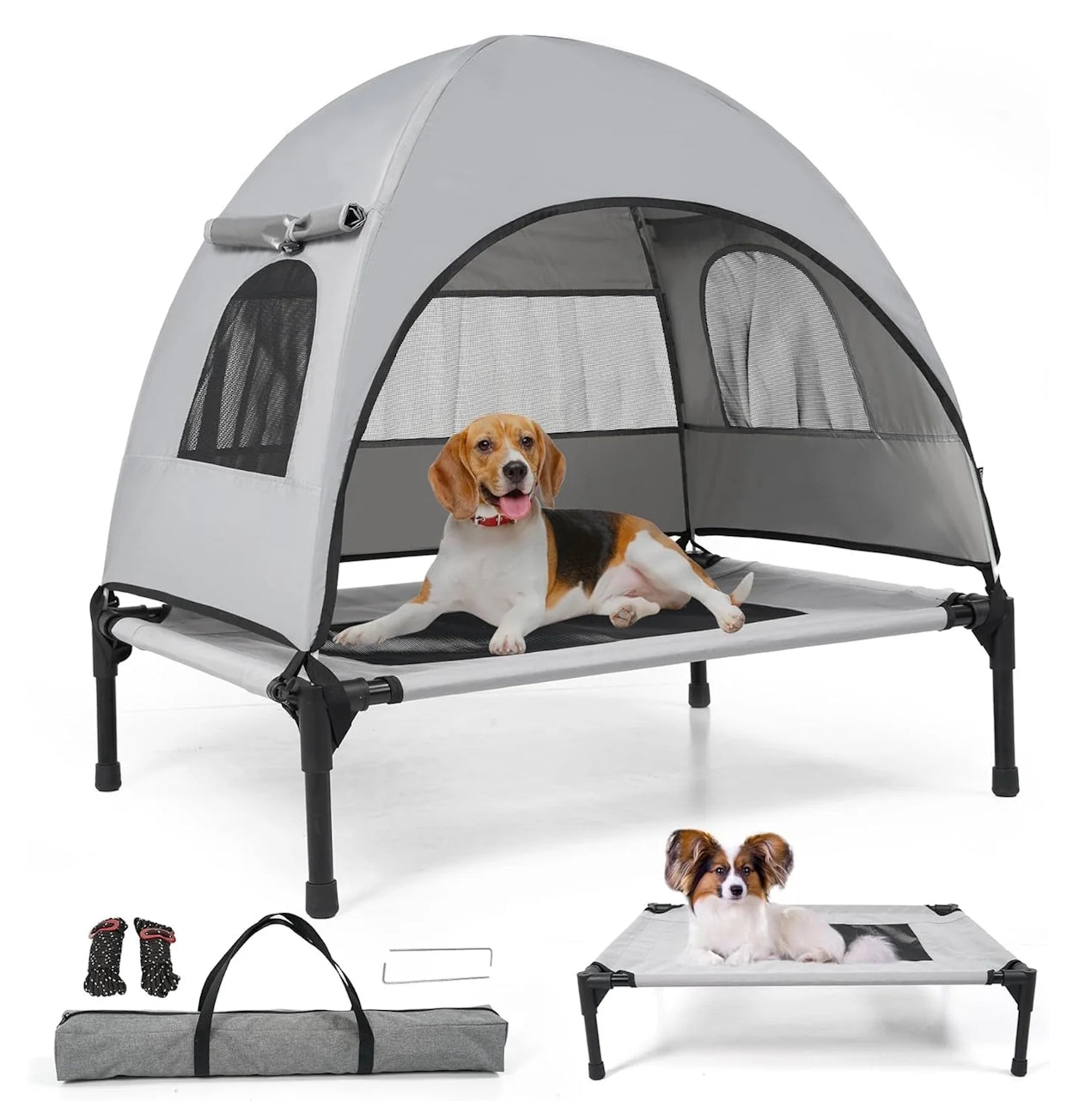Outdoor Dog Cot and Shade Canopy